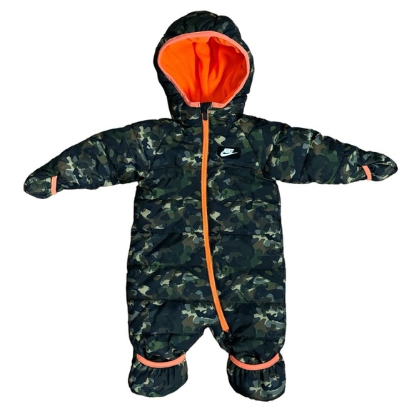 Nike Other - EUC Nike bunting camo suit, hunting, safety orange, size 6m